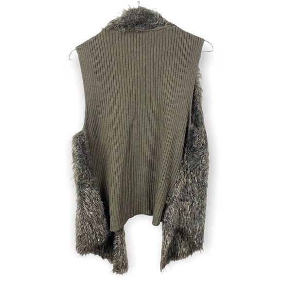 CAbi #180 Mohair Alpaca Faux Fur Sweater Knit Vest - Picture 3 of 6